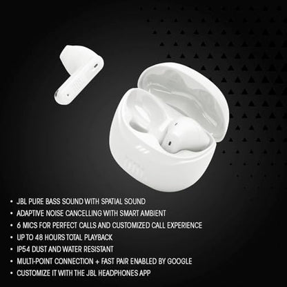 JBL TFLEX2BLK Tune Flex 2 True Wireless Noise Cancelling Earbuds - Black - color: Black