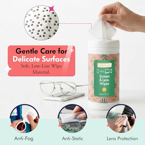 Harbour Island Tech & Lens Wipes Canister for Glasses & Phones, 120 Count | Pre-moistened, lint-free wipes remove smudges without streaks or scratches. Safe for lenses, phones, tablets & screens. - color: Harbour Island