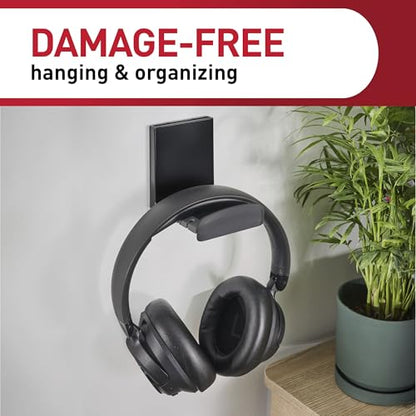 Command Headphone Hanger, Black, 1 Hook, 4 Large Strips - color: Black
