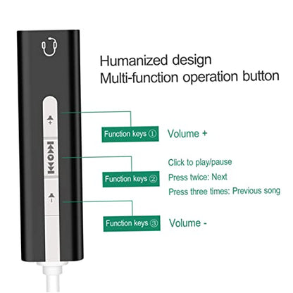 Hemoton Built Sound Card USB Surround Sound Microphone Earphone for Easy Volume