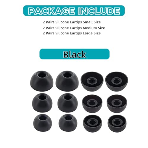 Silicone Tips Replacement Earbuds Tips for Beats Studio Buds/Beats Fit Pro Ear Tips Eartip Fit in The Charging Case Ear Covers, S/M/L, 6 Pairs, Black - color: Black