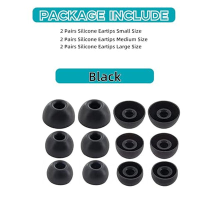 Silicone Tips Replacement Earbuds Tips for Beats Studio Buds/Beats Fit Pro Ear Tips Eartip Fit in The Charging Case Ear Covers, S/M/L, 6 Pairs, Black - color: Black