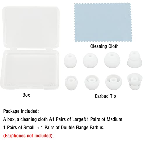 Replacement Silicone Ear Tips Earbuds Buds Set Compatible with Powerbeats Pro Beats Wireless Earphone Headphones,4 Pairs（White） - color: White