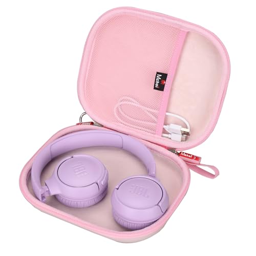 Mchoi Hard Case Suitable for JBL Tune 500BT / 510BT / 520BT On-Ear Wireless Bluetooth Headphone, Waterproof Shockproof Headphone Carrying Protective Cas, Pink, Case Only - color: Pink