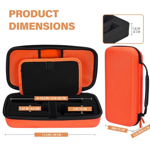 Wireless Microphone Case Compatible with JBL Wireless Two Microphone System & Dual Partybox Mics, Handheld Dual Mic Travel Bag for Singing & Karaoke, with 2 Mic Covers | Waterproof & Dirt Resistant - color: Upgrade-Orange