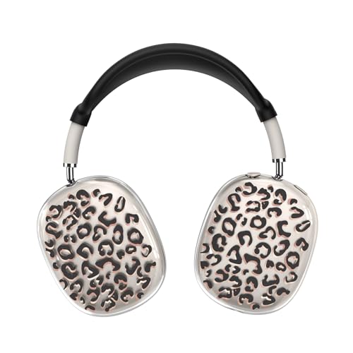 for Apple AirPods Max,Clear Leopard Print Soft TPU Case for Women,Black | Ear Pad Case Cover/Ear Cups Cover/Headband Cover for AirPods Max Headphones (2024/2020)Transparent AirPod Max (USB-C) - color: Leopard print