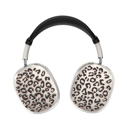 for Apple AirPods Max,Clear Leopard Print Soft TPU Case for Women,Black | Ear Pad Case Cover/Ear Cups Cover/Headband Cover for AirPods Max Headphones (2024/2020)Transparent AirPod Max (USB-C) - color: Leopard print