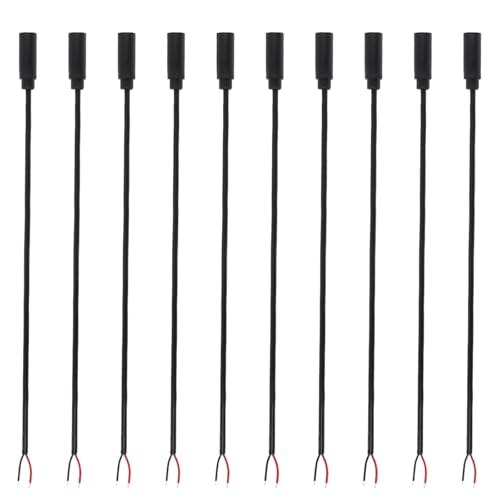 10PCS 3.5mm 1/8" TS Mono Audio Female Plug to 2Wire Pigtail Cable | 25cm Length，TS 2Pole，for Headphone Headset Earphone DIY Repair Replacement - style: 3.5mm TS Mono Female