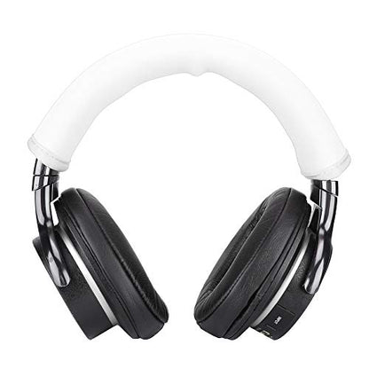 Semme Replacement Headset Earphone Cushion Headband Pad Cover for Iron M50 Soft Protein Skin Zippered Design for Noise Reduction Slip Comfort (White) - color: White