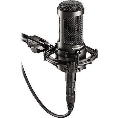 Audio-Technica AT2035 Cardioid Condenser Microphone for Content Creators, Streamers, Podcasters and Musicians Bundled with XLR Cable + Pop Filter + Microphone Arm (4 Items) - style: w/ Microphone Arm