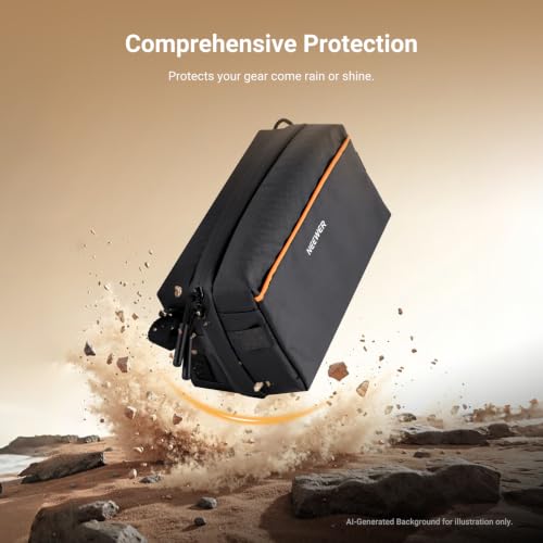 NEEWER Tech Pouch, Splashproof Tech Organizer Storage Case Travel Carry Bag with Multi Compartments Shoulder Strap for Electronics Photography Accessories SD Card Battery Cable Cord Charger, PB024 - style: Pb024