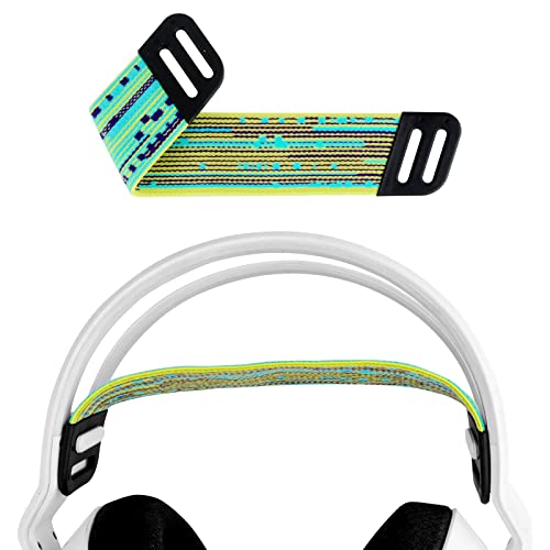 Geekria Mesh Fabric Headband Pad Compatible with Logitech G733, G335, G535 Headphones, Replacement Band Repair Part (Yellow/Mint Green) - color: Yellow / Mint Green