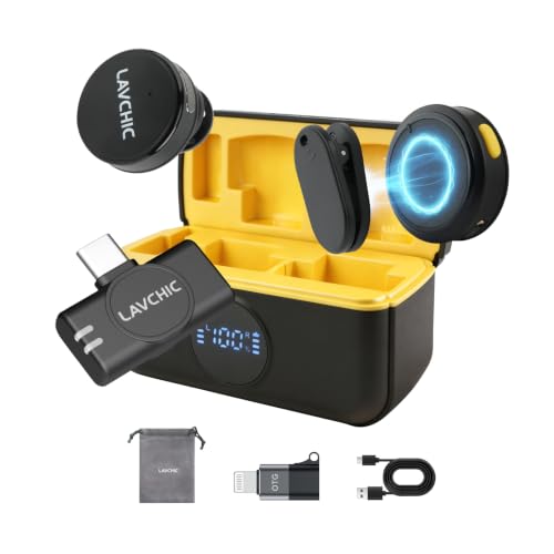 2-Pack Wireless Lavalier Microphones, Lapel Mic for iPhone/Android | USB-C Plug-Play, 42H Battery Life, 164ft Stable Wireless Range, 3-Level AI Noise Reduction for Vlog TikTok YouTube Interview