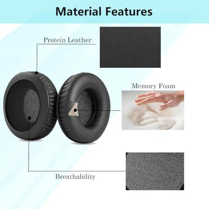 HDJ-CUE1 Ear Pads Replacement Compatible with Pioneer DJ HDJ-CUE1 Headphones(Protein Leather and Memory Foam Ear Cushions)