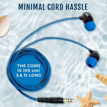 H2O Audio Surge Waterproof Sport In-Ear Headphones (Black/Blue)