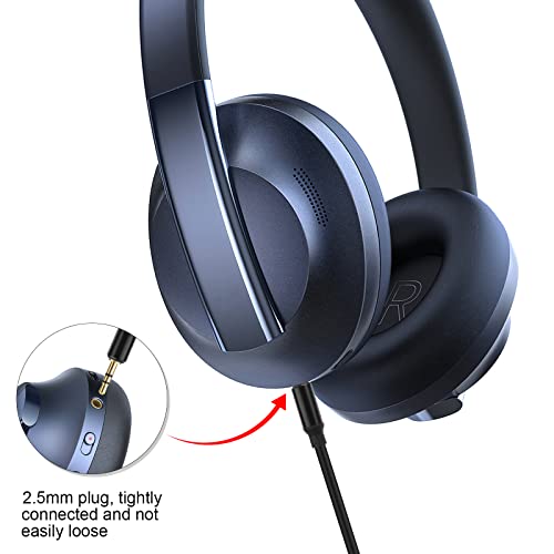 Coiled 2.5mm to 3.5mm & 6.35mm Audio Cable Compatible with Bose NC700 QC45 QC35 QC25 OE2 SoundLink Headphones, Spring Relief Replacement Aux Cord