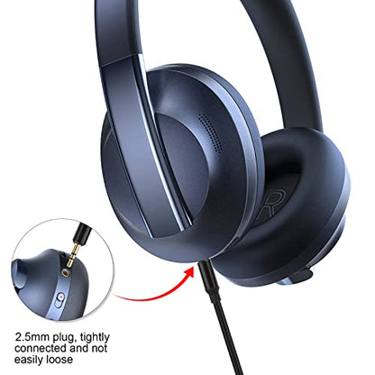 Coiled 2.5mm to 3.5mm & 6.35mm Audio Cable Compatible with Bose NC700 QC45 QC35 QC25 OE2 SoundLink Headphones, Spring Relief Replacement Aux Cord