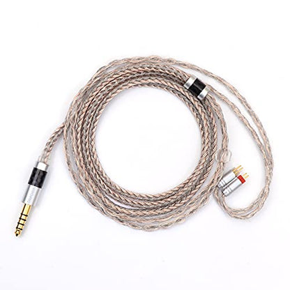 Linsoul Tripowin Jelly 16-Core Hybrid Mixed Conductor IEM Upgrade Cable | 21 Wires Per Core, OCC+Alloy Copper Graphene+OCC Mixed, Braided Wire for Audiophile Musician, 4.4mm, Recessed 2pin - size: 2-Pin 0.78mm, style: 4.4mm
