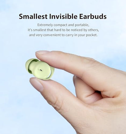 Invisible Sleep Headphones,Sleep Earbuds for Side Sleepers (Green) | Mini Noise Blocking Sleeping Earphones, Bluetooth 5.3 Wireless Earbuds for Sleeping, Working - color: Green