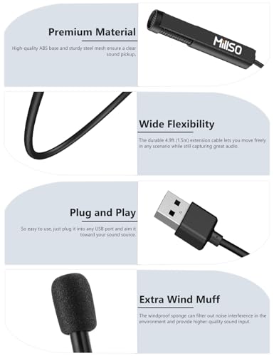 MillSO USB PC Microphone External Lavalier Mini USB Microphone for Computer - color: Handheld