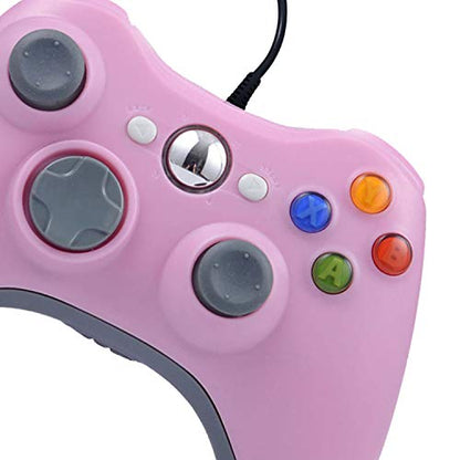 ONE250 USB Wired Game Pad Controller, Compatible with Xbox 360, Xbox 360 Slim, Windows PC - Replacement USB Wired Gamepad (Pink) - color: Pink