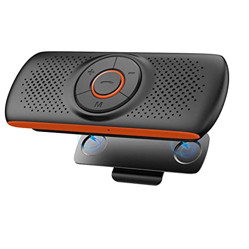 Skybess Bluetooth Car Speaker for Cellphone, Portable Bluetooth 5.3 Handsfree Speakerphone Wireless Music Player Car Kit with Visor Clip, Supports Siri & Google Assistant | TF Card Play