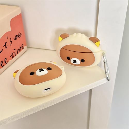 Wireless Charging Earphone Case Compatible with Airpods 4, Cute Kawaii Bear Design Soft Silicone Full Body Protective Skin Cover, Kids Girls Women Cartoon Earbuds Accessories - color: Bear, size: Airpods 4