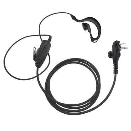 Clear Coil Tube Earbud Headset with PTT Mic 2-Pin Screw Earpiece Transparent Acoustic Surveillance Kit Compatible for Hytera PD502 PD562 BD502 TC-508 TC-580 Radios