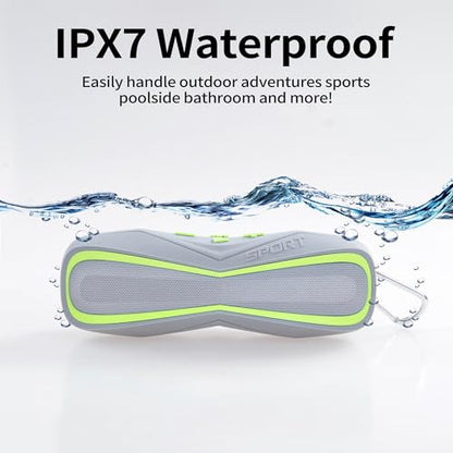 Bluetooth Speaker IPX7 Waterproof, Outdoor Portable Speakers Wireless BT5.3/AUX/TF Card, Extra Long Playtime, Shower Speaker for Home Travel Swimming Pool Party Beach Pool Sports Men Gift