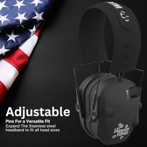 Walker's Razor Slim Electronic Earmuffs | Protective Case - color: Let Freedom Ring