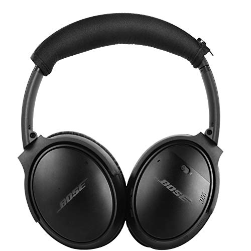 QC25 QC35 Headband Cover, JARMOR Replacement Head Band Protector with Zipper [ Easy Installation ] for Bose QuietComfort 25, QuietComfort 35 Headphones (Black)