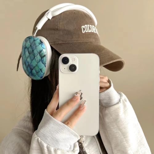 for Glitter AirPods Max Case with Cleaner Kit, Anti-Scratch Shell Pattern Ear Pad Case/Ear Cups Cover/Headband Cover for AirPods Max Protective Skin - color: Fish Scale Pattern