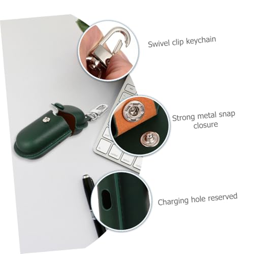 POPETPOP Waterproof Earphone Holder Protective Case for Earbuds 3i, Portable Dust-Proof Scratch-Resistant Earbud Storage in Dark Green for Travel and Daily Use