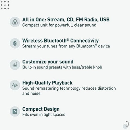Panasonic Compact Stereo System with CD Player, Bluetooth, FM Radio and USB with Bass and Treble Control, 80W Stereo System for Home with Remote Control - SC-PM700PP-K (Black) - style: 80W Stereo System