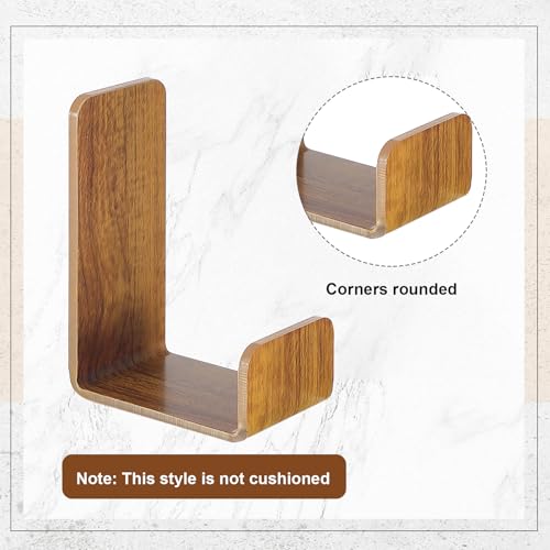 Weewooday 4 Pieces Headphone Hanger Headset Stand Holder, Wood Grain Color | Adhesive Wall Mount Headphone Hook under Desk Acrylic Gaming Earphones Hanger for Earphone Controller - color: Wood Grain Color