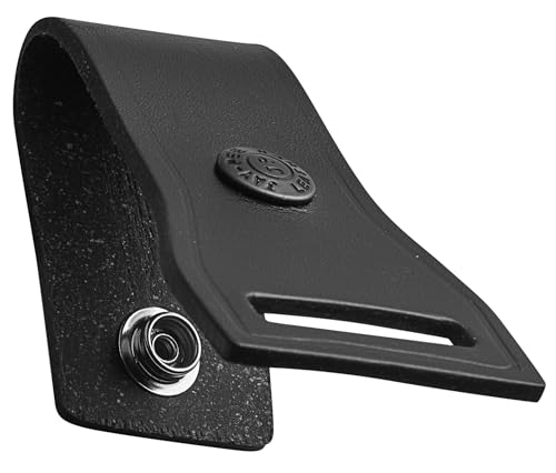 JAY-PEE Two-Way Radio Microphone Holder Epaulet Shoulder Leather Mic Clip | Slot for First Responder Uniforms. Black Snap. Cases. From JAY-PEE - color: black