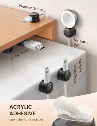 Lamicall 12Pack Rotating Cord Organizer, Desk Office Nightstand Accessories - size: 12Pack - Rotatable