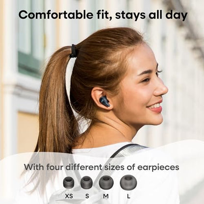 JVC Gumy Premium True Wireless Earbuds Noise Cancelling, Bluetooth 5.4 Headphones 26H Battery, ANC Ambient Mode, Gaming Low Latency, USB-C Case - color: Black