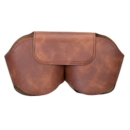AirPods Max Case, Genuine Leather Handmade, Protective Premium Leather Ear Cup Covers, Soft-Slim Travel Carrying Case, Compatible for AirPods Max (Brown) - color: Brown
