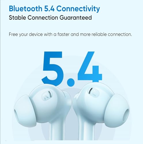 realme Buds T200x True Wireless Earbuds with 12.4mm Dynamic Bass Drivers, 25 dB ANC, Quad Mic, 45ms Latency, Upto 48 Hrs Playback, Fast Charge, IP55 Rated, BT 5.4 - (Blue)