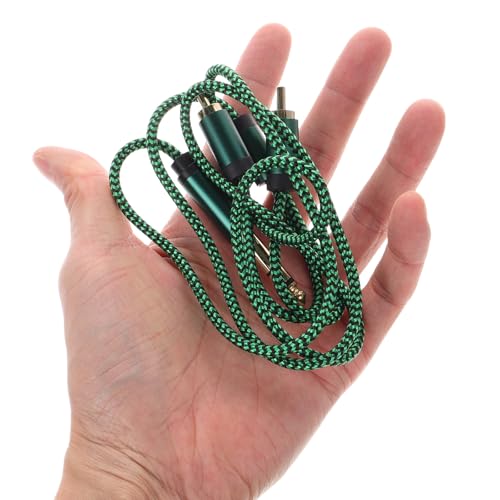 Guitar Instrument Cable 6.35mm to Dual RCA Male 1m Green Audio Patch Cord for Electric Guitar Pedals and Bass Amp Connection