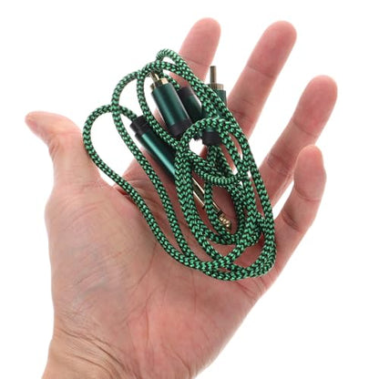 Guitar Instrument Cable 6.35mm to Dual RCA Male 1m Green Audio Patch Cord for Electric Guitar Pedals and Bass Amp Connection