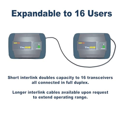 EARTEC HUB8D Ultralite-HD 8 Person Full Duplex Wireless Intercom Headset Communication System, Dual Ear Headsets, Up to 1000ft Range, U.S. Company - color: Dual Ear, size: 8 Users