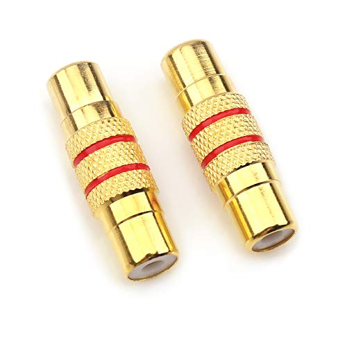 NANYI RCA Female to RCA Female Interconnect Coupler Adapter, with Gold Plated Housing for Mixer Amplifiers Cable link-2pack - size: RCA F-RCA F - 2 Pack