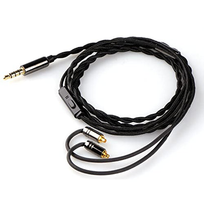 Linsoul Tripowin Zombur 4N OFC in Ear Monitor Cable, 3.5mm Plug, 1.25m | High Purity Oxygen Free Cable HiFi Wired IEM Cable, Cotton Yarn Outer Layer, for Musician Audiophile, w/ Mic, MMCX - size: MMCX, style: With Mic
