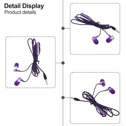 Wired In-Ear Headphones with Noise Cancelling, Ergonomic Earbuds for Sports, 3.5mm Jack Compatible with Phones and Devices, Blue Purple Silver(Purple) - color: Purple