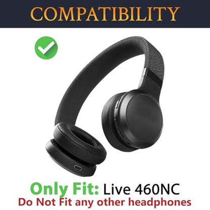 SOULWIT Earpads for JBL Live 460NC Headphones - Black - color: Black