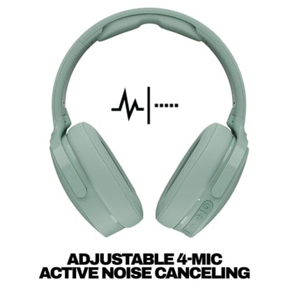 Skullcandy Hesh ANC Noise Cancelling Wireless Headphones - Preppy Sage | Bluetooth, Noise Cancellation, Over-Ear Fit, 22 Hours Battery, Foldable, Lightweight Design, Microphone, Studying, Travel - color: Preppy Sage