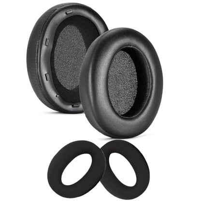 Aiivioll 2-in-1 WH-XB910N Replacement Ear Pads & Protective Earpad Covers for Sony WH-XB910N Headphones, Protein Leather Earmuffs with Silicone Earpad Covers (Black) - color: Black-with earpad covers