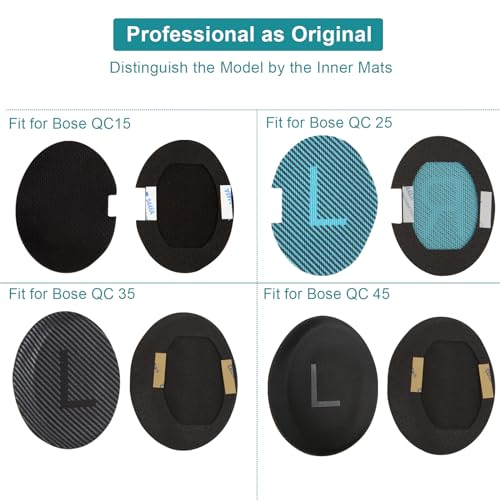 Ear Cushions for Bose QuietComfort 45 QC45 QC35 ii QC35 Ear Pads Headphones Gel Earpads Replacement with Upgraded Memory Foam, Cooling Silicone Gel and Milk Silk Fabric - color: QC45 Black, style: Milk Silk Fabric+Silicone Gel